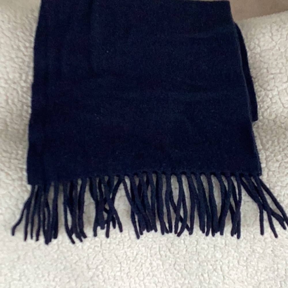 Acne Studios Dark Blue Scarf with Fringe - Picture 3 of 4